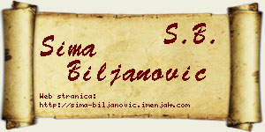 Sima Biljanović vizit kartica